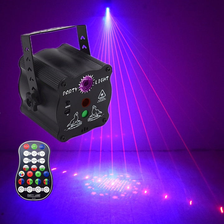 ไฟปาร์ตี้-dj-disco-lights-multi-mode-voice-activated-lights-flash-stage-light-projector-สำหรับบ้านในร่มและกลางแจ้ง