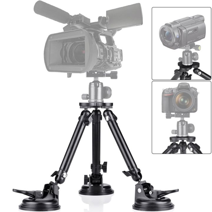 ที่ยึดขาตั้งกล้องสามขาในรถแบบถ้วยดูดสามชั้นสำหรับกล้อง-dslr-gopro-hero-10-9-8กล้องแอคชั่น-yi-อุปกรณ์เสริม