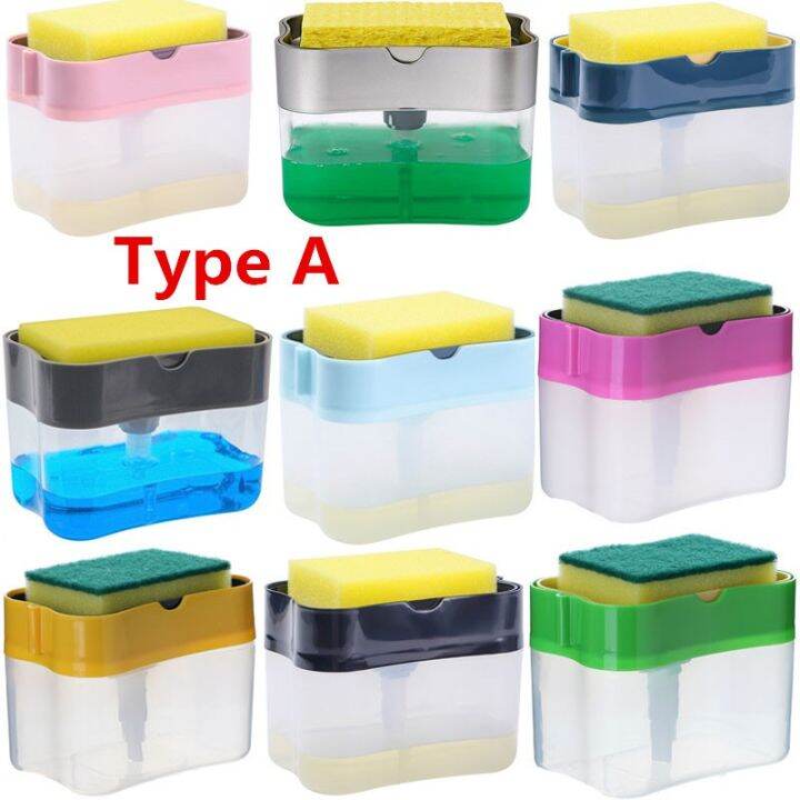 380ML Soap Pump Dispenser Sponge Dishwash Sponge Holder Liquid Soap