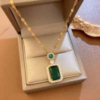 Elegant Emerald Pendant For Womens Jewelry Collection Fashionable Emerald Pendant For Women New Style Rings And Earrings With Emerald Pendant Light Luxury Emerald Necklace For Fashionable Women Emerald Pendant Necklace For Women