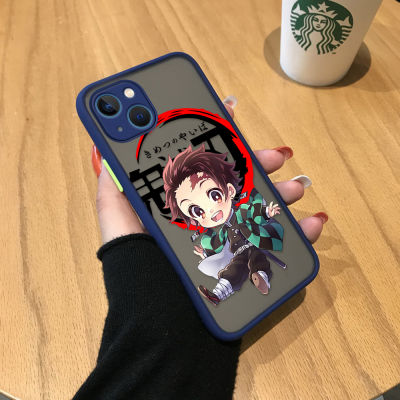 GGK เคสเคสสำหรับ Apple iPhone 15 Plus 15 Pro Max 15 15 Pro,เคสคลุมทั้งหมดลายอนิเมชั่นฆ่าปีศาจเคสโทรศัพท์ Kamado Tanjiriou แบบนิ่มมีน้ำค้างแข็งโปร่งใสขอบแข็งกันกระแทก