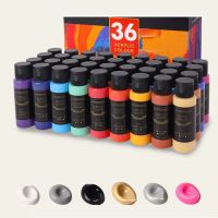 12/24 Colors Acrylic Paint Set 60ML Art Painting Graffiti With Waterproof And Sun-resistant Paint Gift Brush Palette Cups  Mugs Saucers