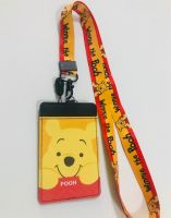 POOH YL B สายคล้องคอ สายคล้องบัตร ที่ใส่บัตร ซองใส่บัตร ที่ใส่บัตร พร้อมสายคล้องคอ ลาย  pooh  หมีพูห์  เหลือง แดง  big     งานดี สวยงาม  BY NOEYNEST