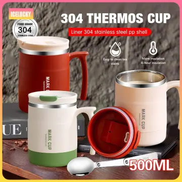 Thermos Stainless Steel Insulated Desk Mugs Tea Coffee Hot Cold Drinks Cup  280ml