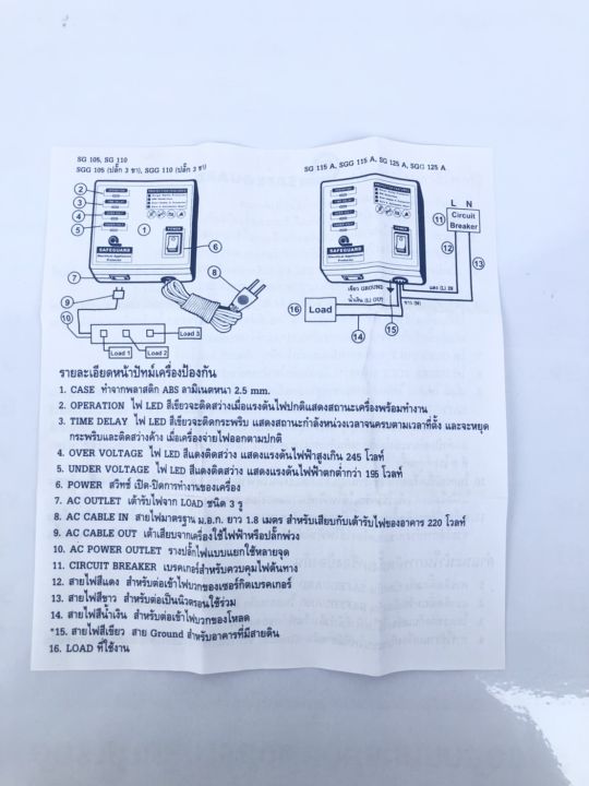 เซฟการ์ด-10a-safeguard-sg-110a-อุปกรณ์ป้องกันไฟตก-ไฟเกิน-ไฟกระชาก-รุ่นปลั๊ก-2-ขา-อุปกรณ์ป้องกันไฟกระชาก-ฟ้าผ่า-เซฟการ์ดสำหรับเครื่องใช้ไฟฟ้าทุก