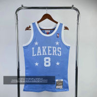 【Mitchell&amp;Ness】Mens New Original NBA Los Angeles Lakers #8 Kobe Bryant Vintage Jersey Heat-pressed Hardwood Classics Swingman Blue