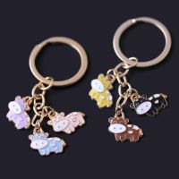 Cute Women Keychain Car Colorful Enamel cow Key Chain Bag Pendant Holder Gift Fashion Jewelry Accessory