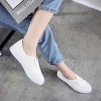 Women Plain Casual Canvas Flat Shoes Lace Up Student Loafers