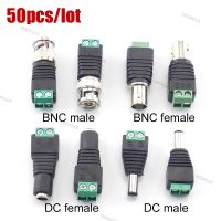 50x 12V BNC DC Connectors Male Female Plug Adapter Power Supply Connector 5.5X2.1MM Coax Cat5 for Led Strip Lights CCTV Camera WDAGTH