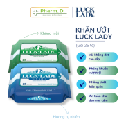 Luck Lady skin-safe, natural fragrance-free wet wipes 25 sheets, 10 sheets