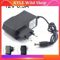 KYLE Wild Shop AC to DC 100-240V Camera Power Adapter Supply Charger 12V 0.5A 500mA for LED Strip Light 5.5mmx2.1mm US/EU/AU