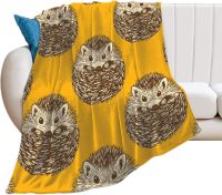 Ready Stock Cute Animals Hedgehog Flannel Throw Blanket for Kids, Girls and Boys, Lightweight, Warm, Super Soft, Couch Bed, Living Room Deco