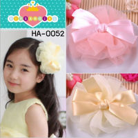 กิ๊บติดผมดอกไม้ เกสรเป็นโบว์ มี 6 สี สีแดง ha0052