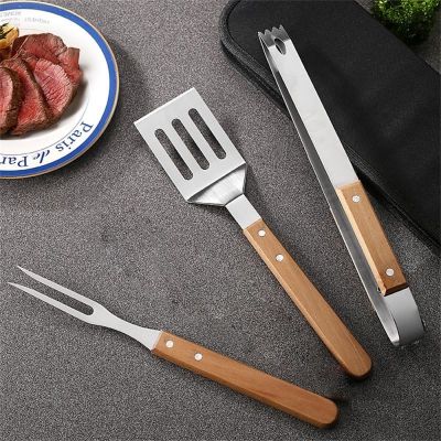 Barbecue Tools Outdoor Outdoor BBQ Clip Shovel Fork Wooden Handle Household Kitchen Cooking Accessories