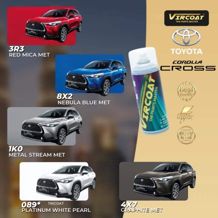 [Toyota Corolla Cross] Touch Up Paint All Colors/2K Car PaintCat Bancuh Kereta Cat Spray
