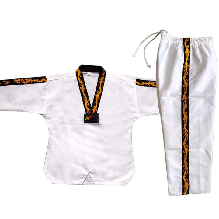 Karate Uniform Suit White Dragon Totem Taekwondo Clothes For Team ...