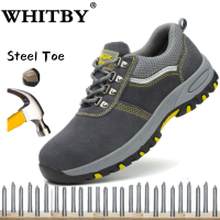 ยี่ห้อ Whitby Safety Shoes ( COD 3 วันมาถึง) รองเท้าทำงานรองเท้าผ้าใบลำลองผู้ชายผู้หญิงรองเท้านิรภัยเหล็กนิ้วเท้ารองเท้าระบายอากาศทำงานความปลอด