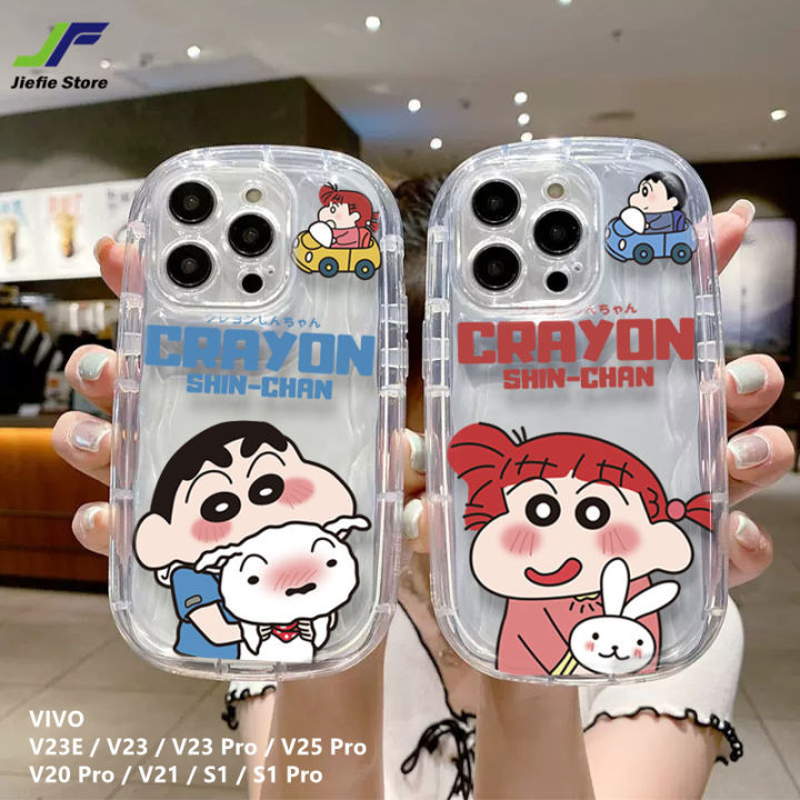 jiefie-crayon-เคสโทรศัพท์รูปการ์ตูนใหม่เล็กๆน้อยๆสำหรับ-vivo-v23e-v23-v23-pro-v25-pro-v21-s1-s1-pro-อะนิเมะตัวละครซองป้องกัน-tpu-ใหม่และความรักเล็กๆน้อยๆสบู่นุ่ม