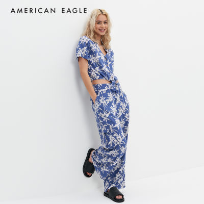 American Eagle Tie Front Resort Shirt เสื้อเชิ้ต ผู้หญิง แขนสั้น (NWSB 035-5091-410)