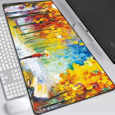 Art Oil Painting Large Game Mouse Pad Table Mat Oversized Rubber Mouse Pad Personalized Landscape Mouse Pad