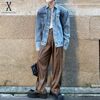 YIPINYOUYOU丨กางเกงผู้ชายสีทึบใหม่กางเกงขาตรงแฟชั่นทรงหลวมกางเกงลำลอง