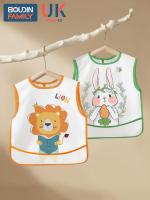 ❀۞◑ Overall the baby to eat summer bib pocket a child waterproof see sleeveless female male treasure