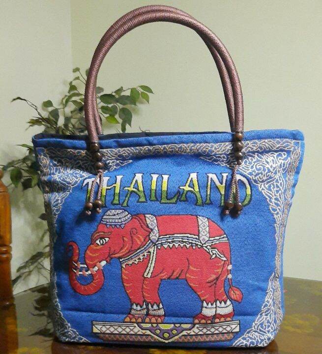 Thailand Authentic Tote Shoulder Bag Souvenir Gifts Zipper Artistic
