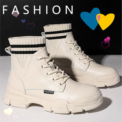 Tamias 🧡💛💛2022 ใหม่ รองเท้าบูทมาร์ตินสีขาว รองเท้าบูทส้นหนา ทันสมัย สวมใส่สบาย Boots