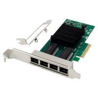 Quad-Port PCI-E Gigabit Network Card PCI-E X1 I350-T4 RJ45 Desktop Soft Router Gigabit Network Card