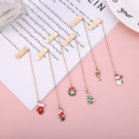 Cute Christmas Bookmark Festive Metal Bookmark Portable Bookmark Stationery Santa Claus Snowman Bookmark Creative Metal Book Clip