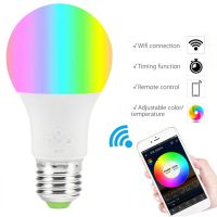 【♘COD Free Cas♘】 dongdangx59 หลอดไฟไฟ Wifi อัจฉริยะ E27ไฟปลุกหลอดไฟมหัศจรรย์ Rgb ขนาด4.5/6.5/7W ใช้ได้กับ Google Assistant