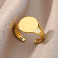 Lamberts Polished Round Signet Rings for Gold Adjustable Couple Jewelry