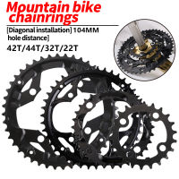Mountain Bike Chainring 22T 32T 42T 44T Sprocket Steel Alloy Tooth Plate Part Round Chainring 64/104BCD