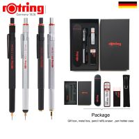 【DT】hot！ ROtring 800 Retractable Mechanical Pencil 0.5mm Black Silver Barrel (1904447) Gift Box Set