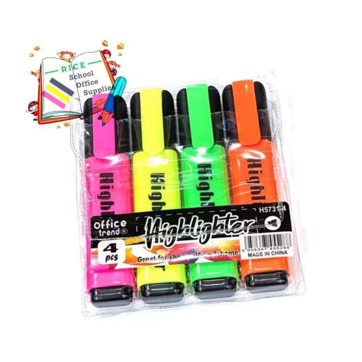 School Supplies 4in1 Highlighter Pen Text Marker Highlighters Pastel ...