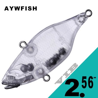 AYWFISH อ่างเหยื่อแบบแข็งปลอม2.56IN 10กรัม,เหยื่อล่อปลา Crankbait แบบเปิดปาก VIB ไม่มีสีไม่พ่น