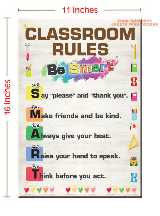 CLASSROOM RULES Wall Decor Home Decor Rustic Retro Inspired 28cmx41cm ...