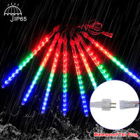 30 50cm LED Meteor Shower Rain Lights Waterproof Connectable LED 8 Tubes Falling String Lights Christmas Tree Outdoor Decor