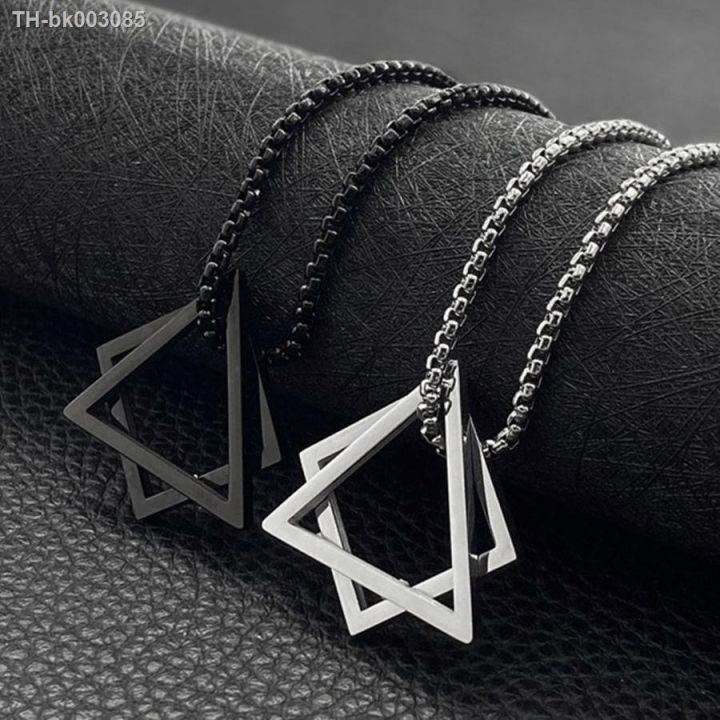 Triangle Silver Necklace For Men