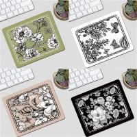 Retro Flower Texture Small Mouse Pad Laptop Office Pad Portable Rubber Non-Slip Desk Pad Mouse Mat