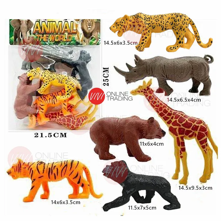 Wild Animal Toys Set Tiger Leopard Giraffe Mainan Haiwan | Lazada