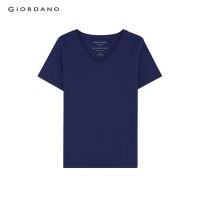 COD hjzfk0 GIORDANO เสื้อยืดผู้หญิง คอวี Womens V-neck Tees 05321248