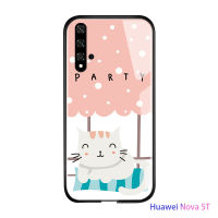 Ucucกรณีโทรศัพท์มือถือเคสมือถือ เคสโทรศัพท์ เคสHuawei Nova 5 ครั้งหรูหราน่ารักสาวการ์ตูนแมวสัตว์เลี้ยงคิตตี้มันวาวปลอกโทรศัพท์กรณีกันกระแทกกระจกปกหลัง