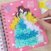 【Ready】? Fantasy hand-painted poke fun girl toy hand-made princess dress-up stickers sticky notes graffiti three-dimensional rubbing painting