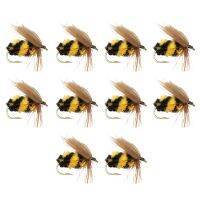 10ชิ้น/เซ็ตแมลง Bee Fly Fishing Lures เหยื่อเหล็กคาร์บอนสูง Hook Fish Tackle Super Sharpened Crank Hook Decoy