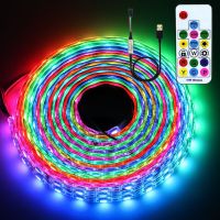 USB LED Strip RGB WS2812 WS2812B Addressable Pixel Tape 17Keys Remote Controller For TV Back Under Cabinet Lamp DC5V 1-5M LED Strip Lighting