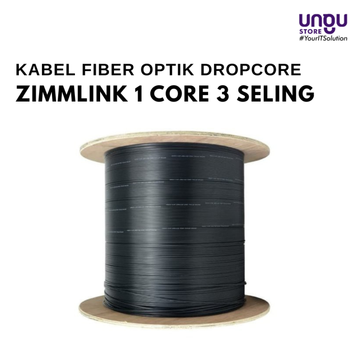 Kabel FO Dropcore 1Core Zimmlink 1KM Fiber Optik FTTH 1C-3 Seling 1000 ...