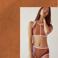 seasalt.and.vinegar ชุดว่ายน้ำ Alfresco swimsuit รุ่น Sporty 2-piece Sandstone/Terracotta