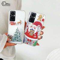 เคสใส่โทรศัพท์คอลไฟสำหรับ OPPO Reno 7Z Reno 8Z Reno 7 Lite Reno 5 Lite 5G F21 Pro 5G คริสมาสต์กวางน่ารักซานตาคลอสรูปแบบต้นคริสต์มาสเคสทรายไหล