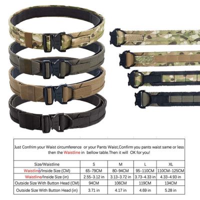 2 inch Double Layer Fighter Belt Tactical Molle Belt Multicam CS Outdoor Military Hunting Combat Belt